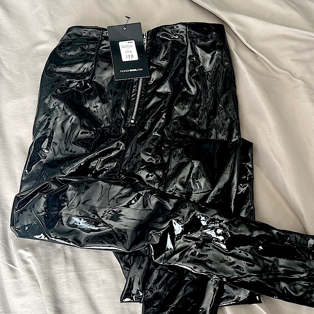 Latex jeggings xs fashion nova